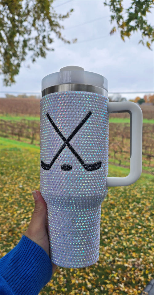 Hockey Rhinestone 40oz Tumbler image 0