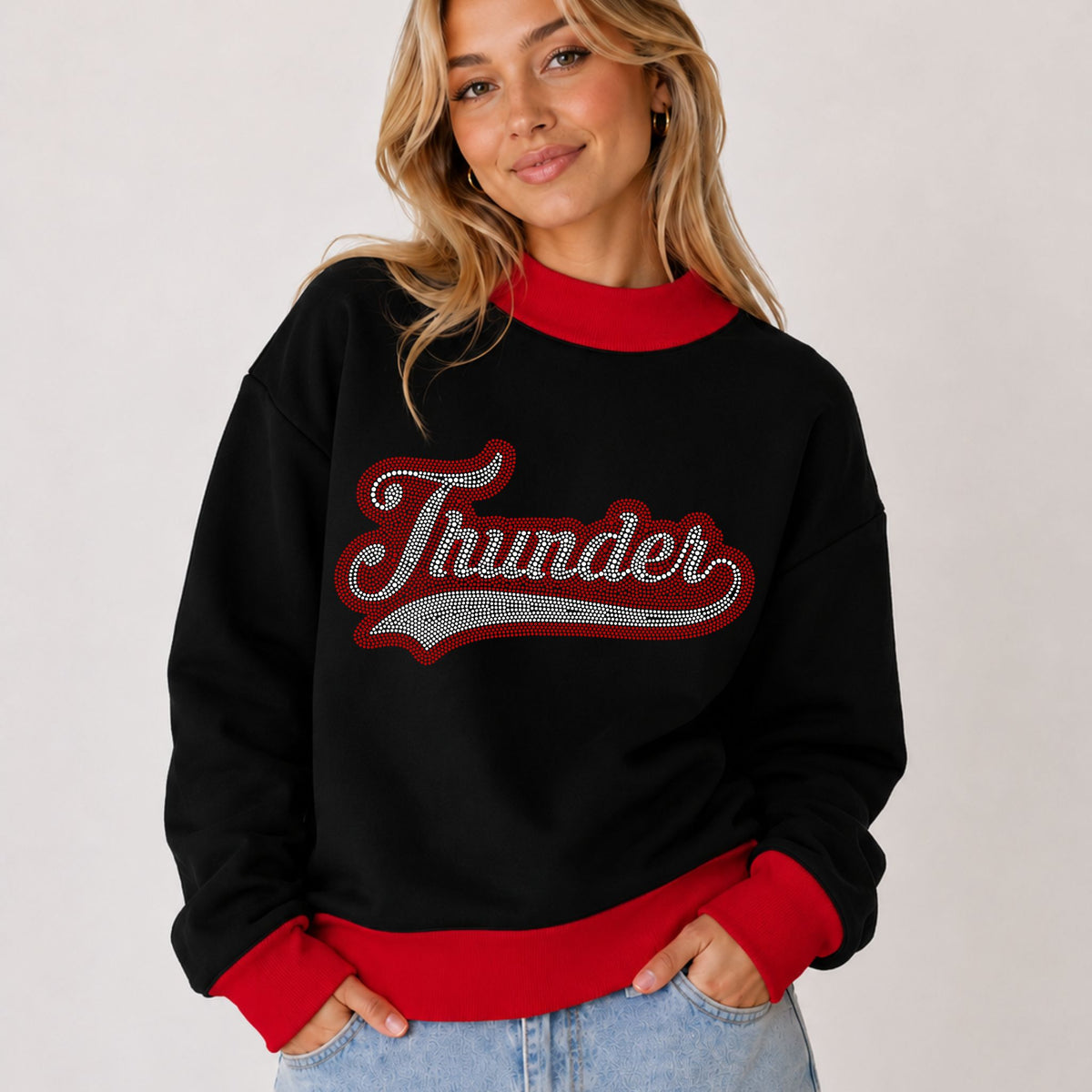Thunder Varsity Script Spangle Top