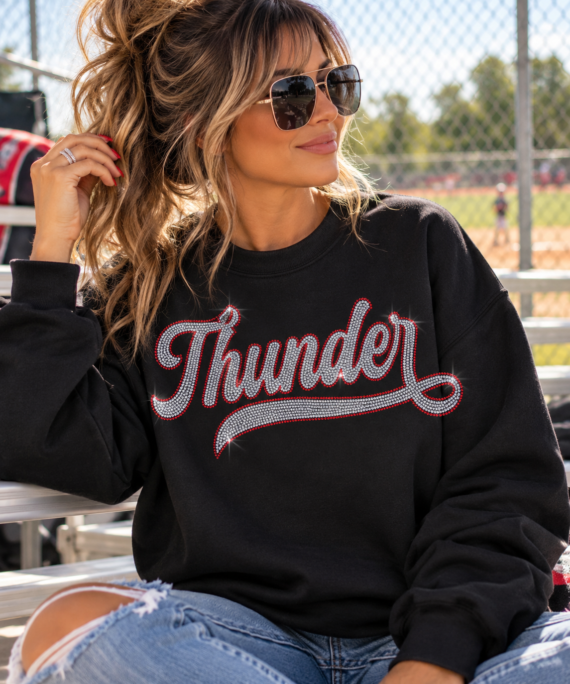 Thunder Retro Rhinestone Top