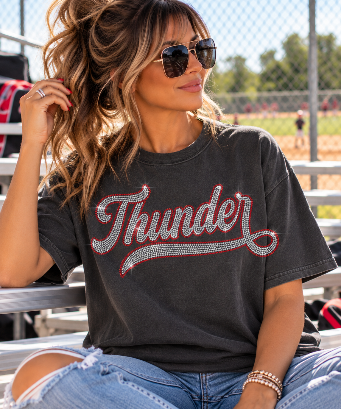Thunder Retro Rhinestone Top