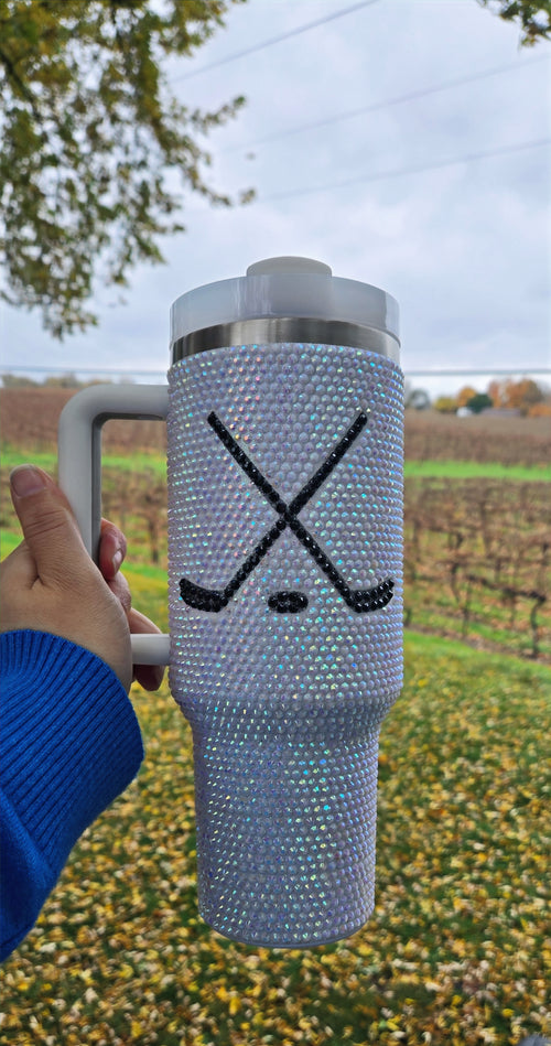 Hockey Rhinestone 40oz Tumbler image 1