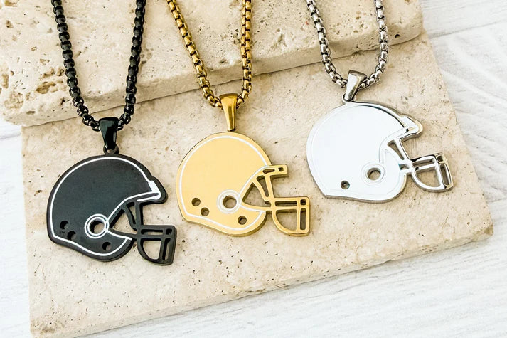 Football Helmet Pendant Necklace image 1